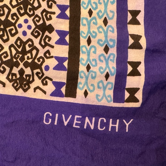 Givenchy Purple and Blue Patterned Scarf - Picture 1 of 5